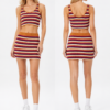 Knit Skirt Stripe 3029 Orange/mix