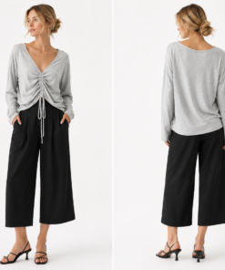 Long sleeve top 10552 Grey