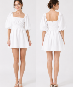 Dress Bubble Sleeve RB 3770 White