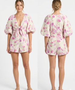 Playsuit Bubble Sleeve 9692 Purple/Pink