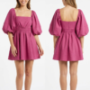 Dress Bubble Sleeve RB 3770 Pink