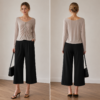 Top with button in the middle Beige 6007