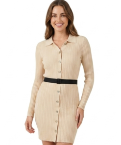 Knit body dress 336 Cream